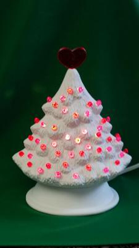Ceramic Bisque~ Ready to Paint ~Valentine's Day Tree ~ lighting included