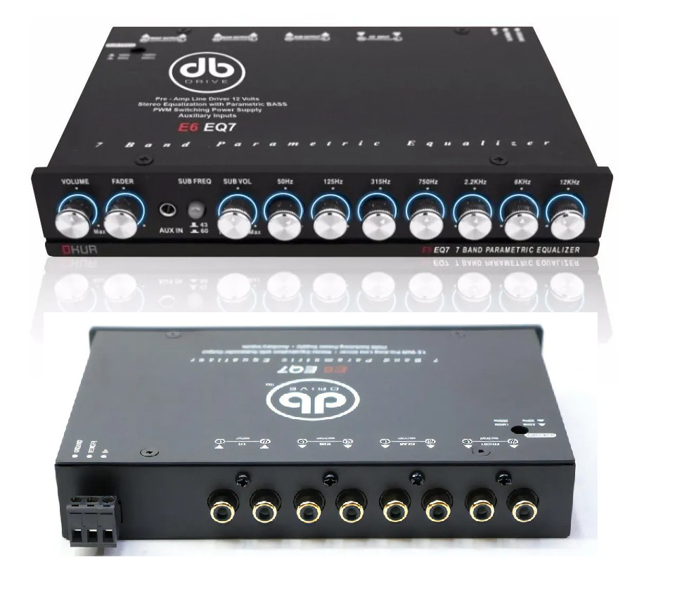 DB DRIVE OKUR E6 EQ7 7 Band Parametric Equalizer Car Stereo EQ Line Driver E7