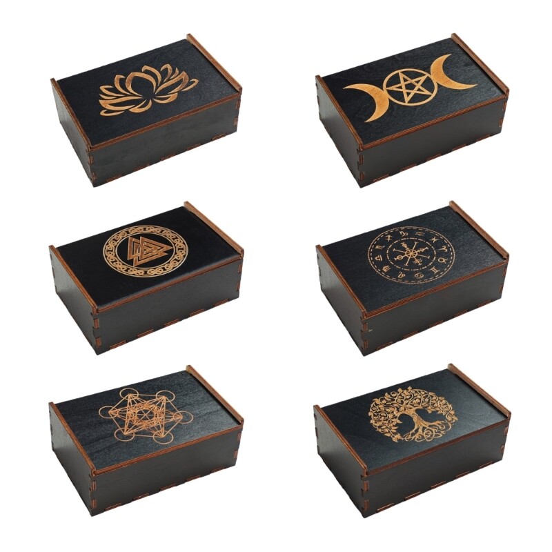Game Tarots Cards Storage Case Container for Fortune Telling, Witches