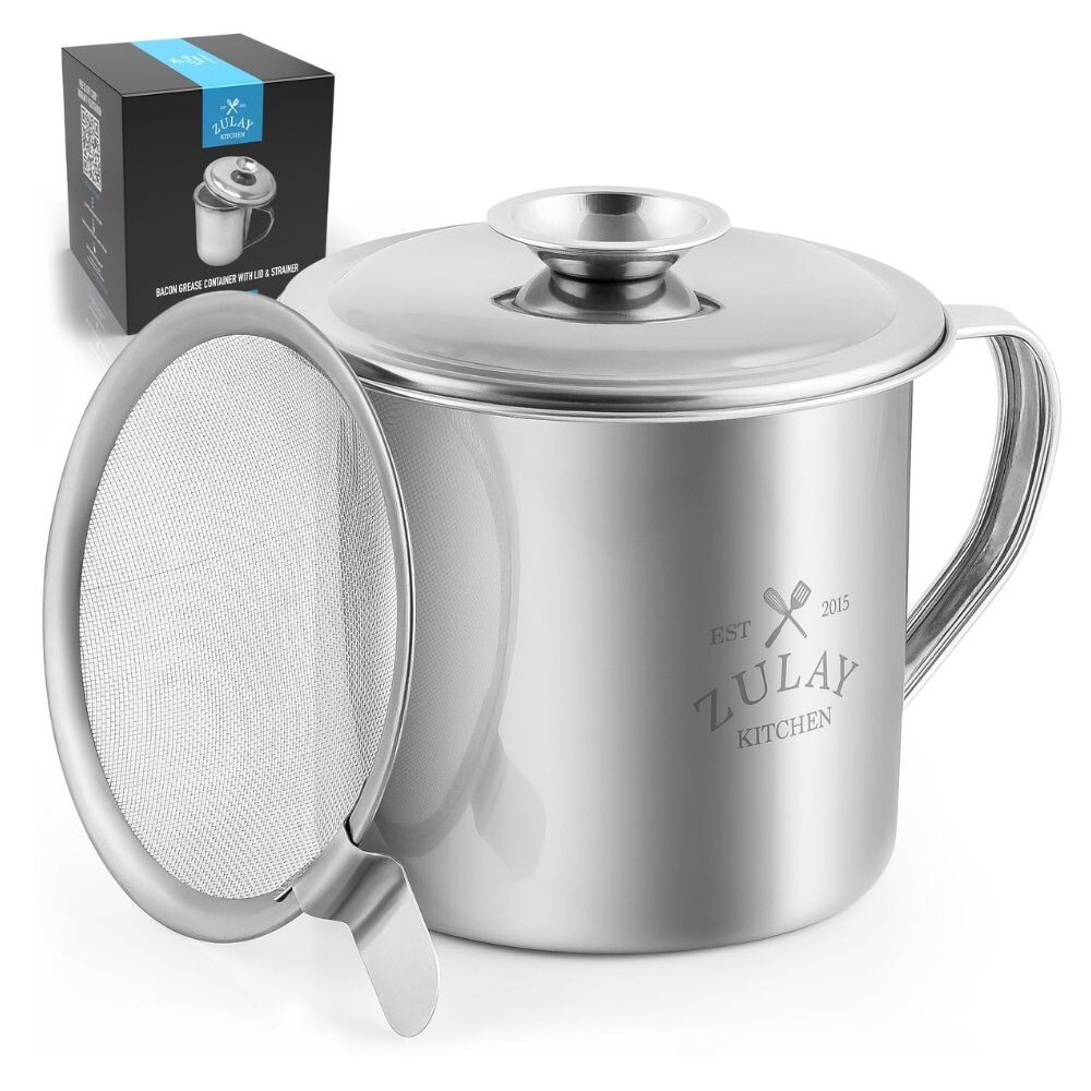 Zulay Bacon Grease Container