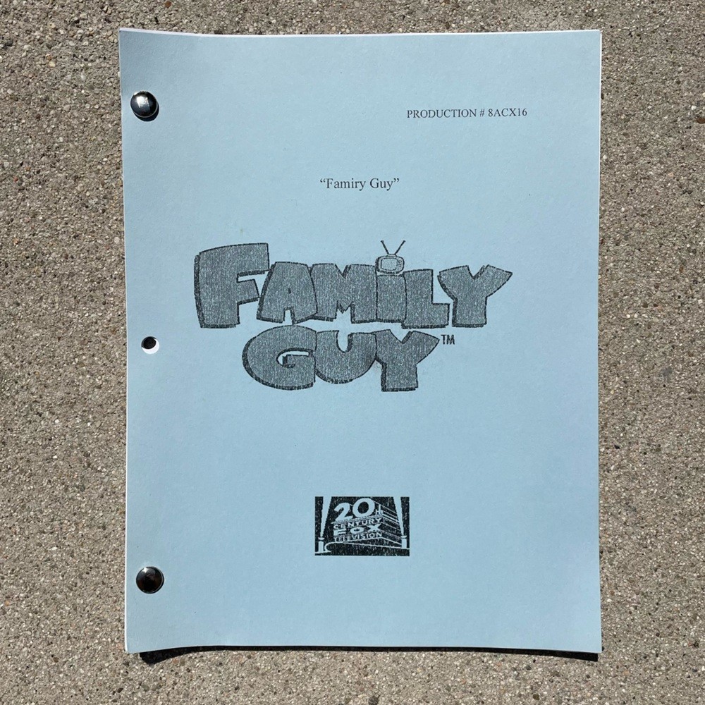 Family Guy Original 2010 Production Used Table Draft Script Seth MacFarlane