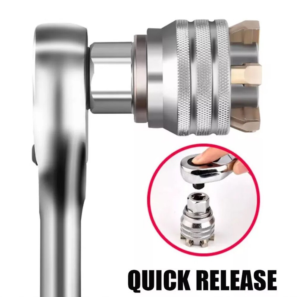 Universal Adapter Sleeve Adjustable Head Socket Spanner Torque Wrench Ratchet
