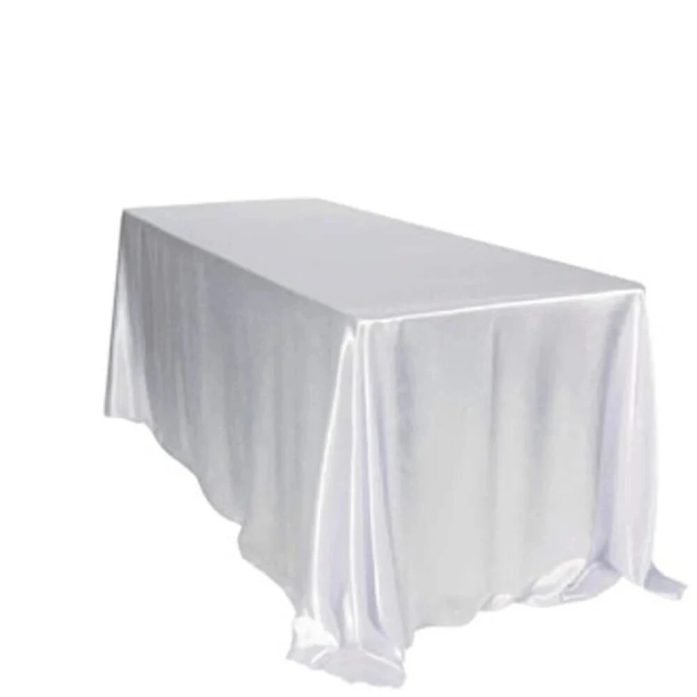 Rectangle Satin Tablecloth Wedding Table Cloth for Events Decor Dining Table