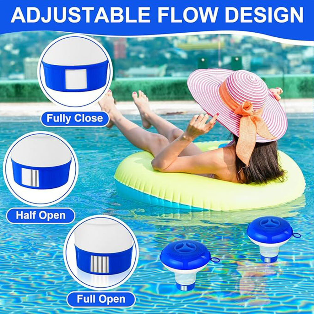 ABS Chlorine Tablet Dispenser Adjustable Flow,Floating Design for Pools/Spas