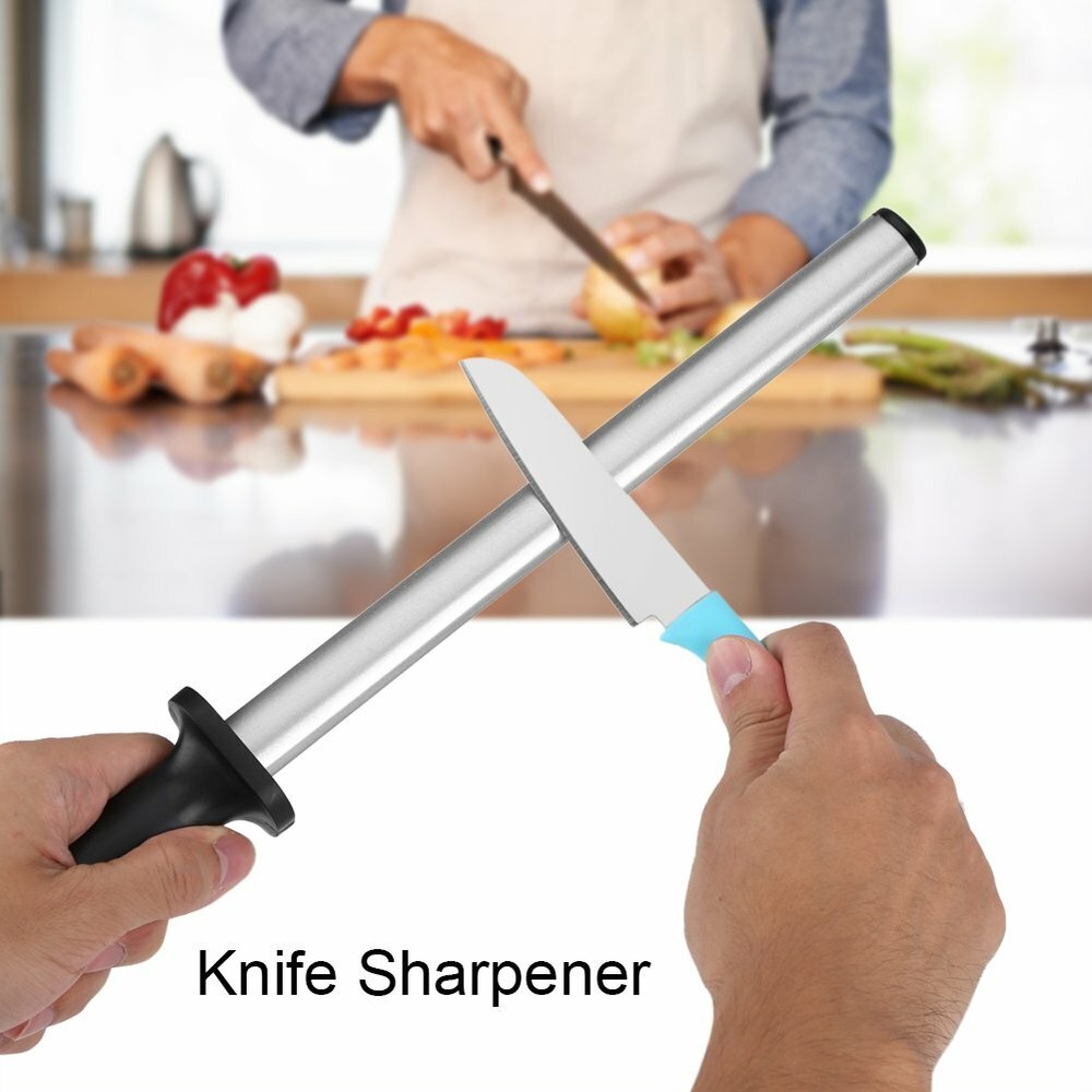 Home Chef Professional Diamond Knife Sharpener Rod 10" Sharpening Kitchen Tool