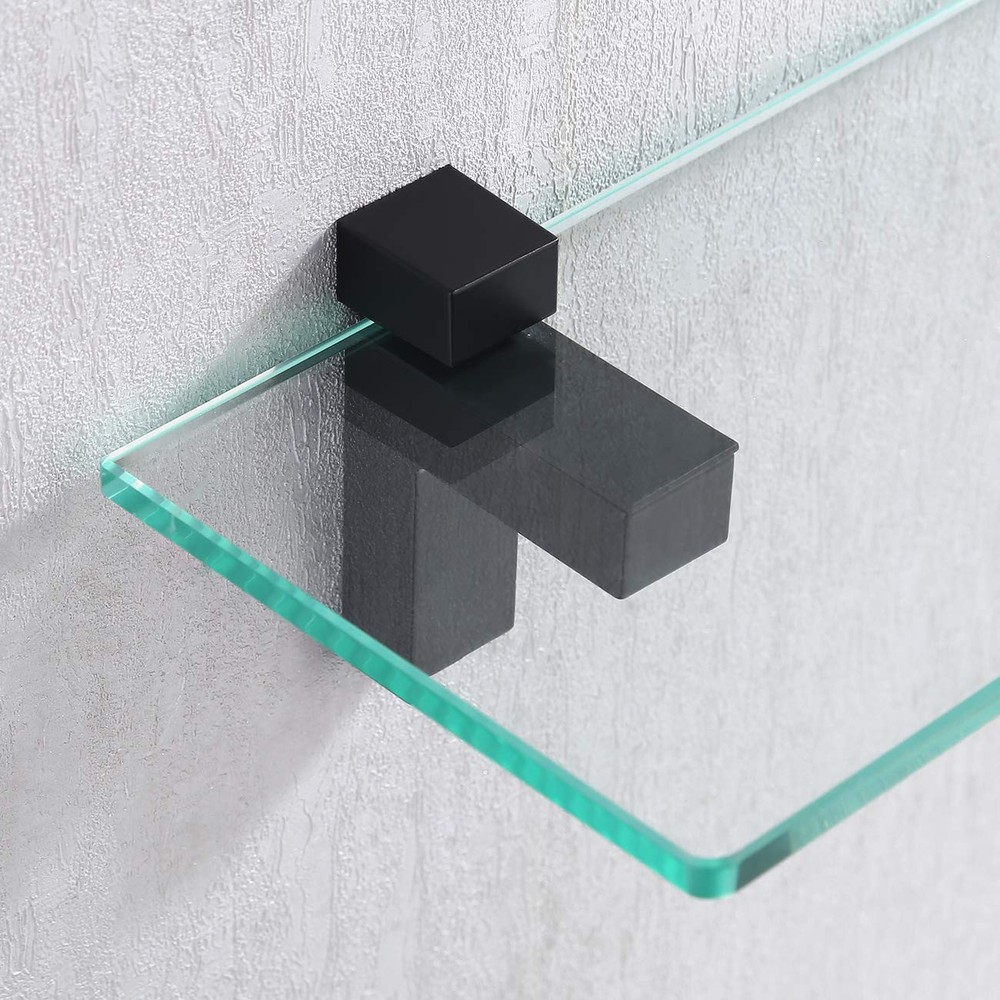 Glass Shelf Brackets Solid Metal Adjustable Floating 2 Pcs or One Pair Wall