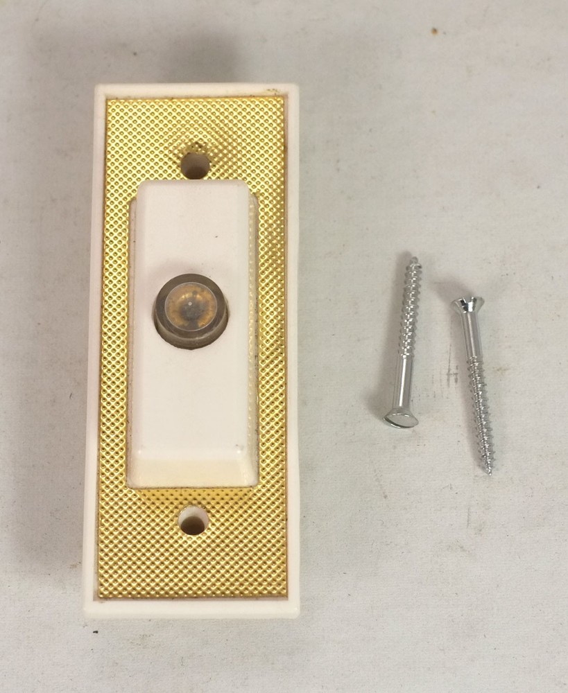 Vintage GE Lighted Doorbell Button White / Gold