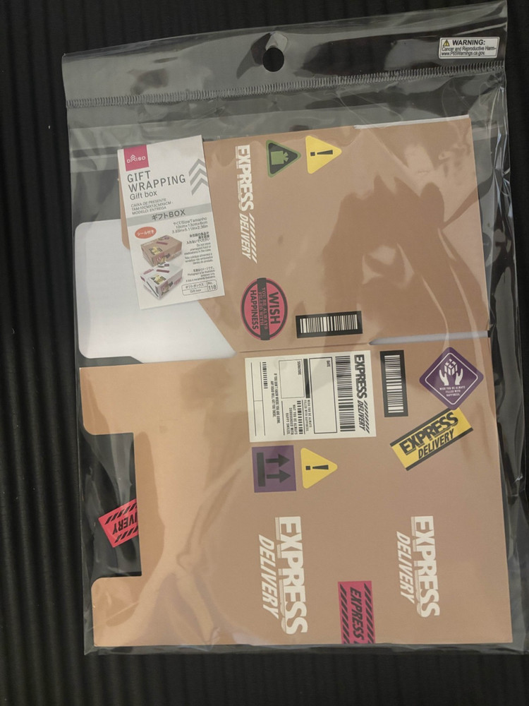 Daiso Gift Wrapping Box + Alphabet Rustic Stickers Bundle