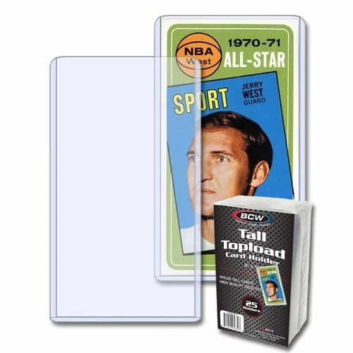 BCW ~ (1) Pack of Tall Clear Rigid Top Loader Card Holder ~ 25 Count ~