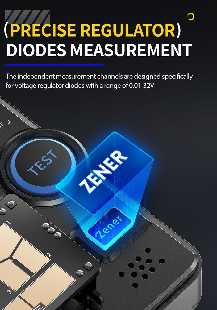 Battery Powered LCR Meter - Portable Transistor Tester with One Button Operation