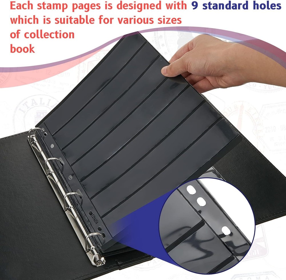 Stamp Pages for Stamp Album Binder Pages for Stamp Collectors 10 Sheet, 7 Rows