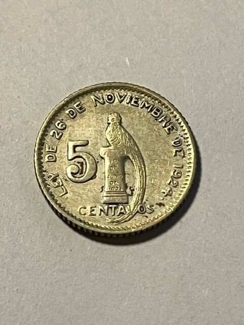 1945 Guatemala 5 Centavos/Silver VF+ #12831
