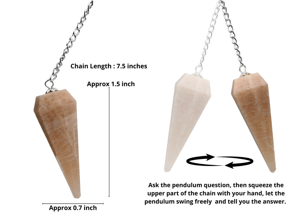 Cream Moonstone Dowsing Crystal Pendulum