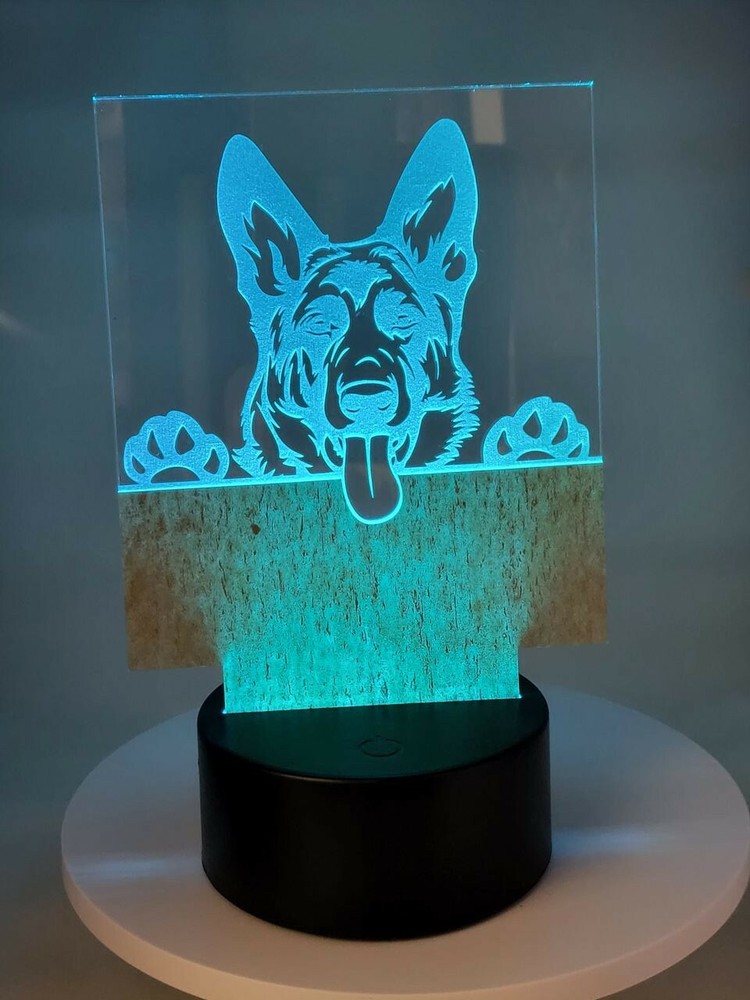 Personalized Custom Dog Breed Light, Night Light. German Shepherd