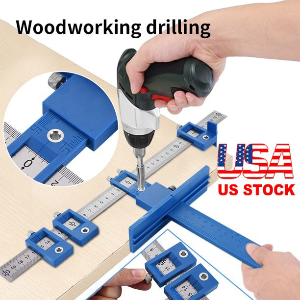 Cabinet Hardware Jig Adjustable Punch Locator Handle Template Tools Drill Guide