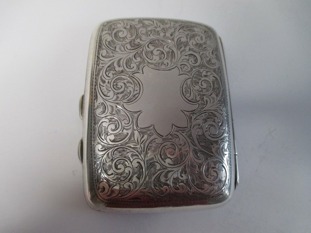 VINTAGE OLD STERLING SILVER CIGARETTE CASE WEIGHS 62gr.