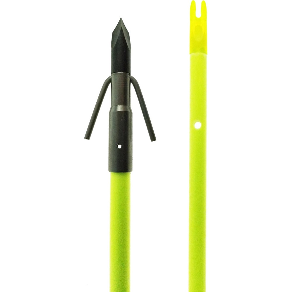 Muzzy Classic Chartreuse Fish Arrow with Gar Point (Nock Installed)