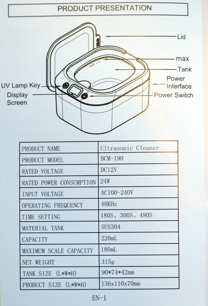 Ultrasonic Cleaner BCM 190