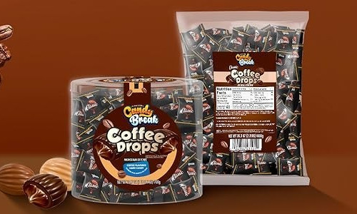 +140 Candy Break Coffee Drops Center Filled Hard Candy Coffee Candy Individually