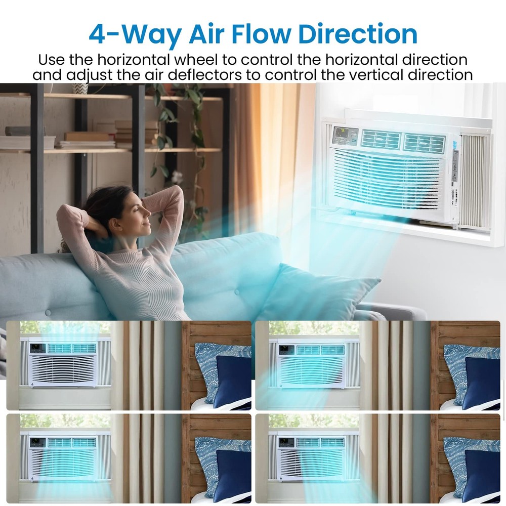 8000 BTU Smart Window Air Conditioner, Window AC Unit with Remote/App Control US