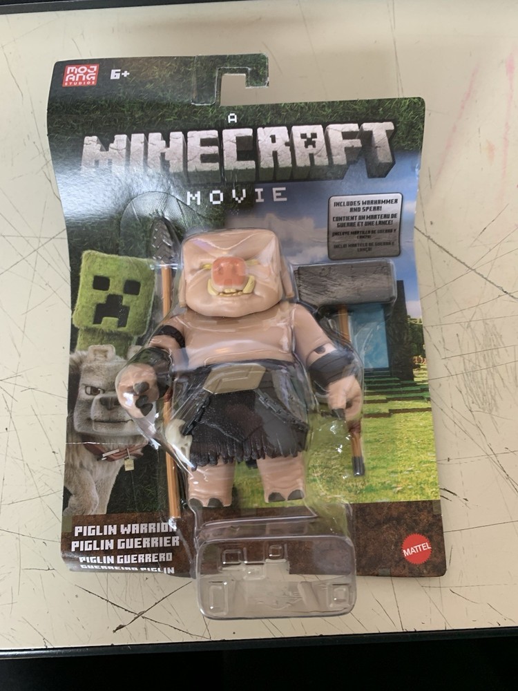 A Minecraft Movie Piglin Warrior Warhammer & Spear 4" Figure Mattel Toy 2025 New