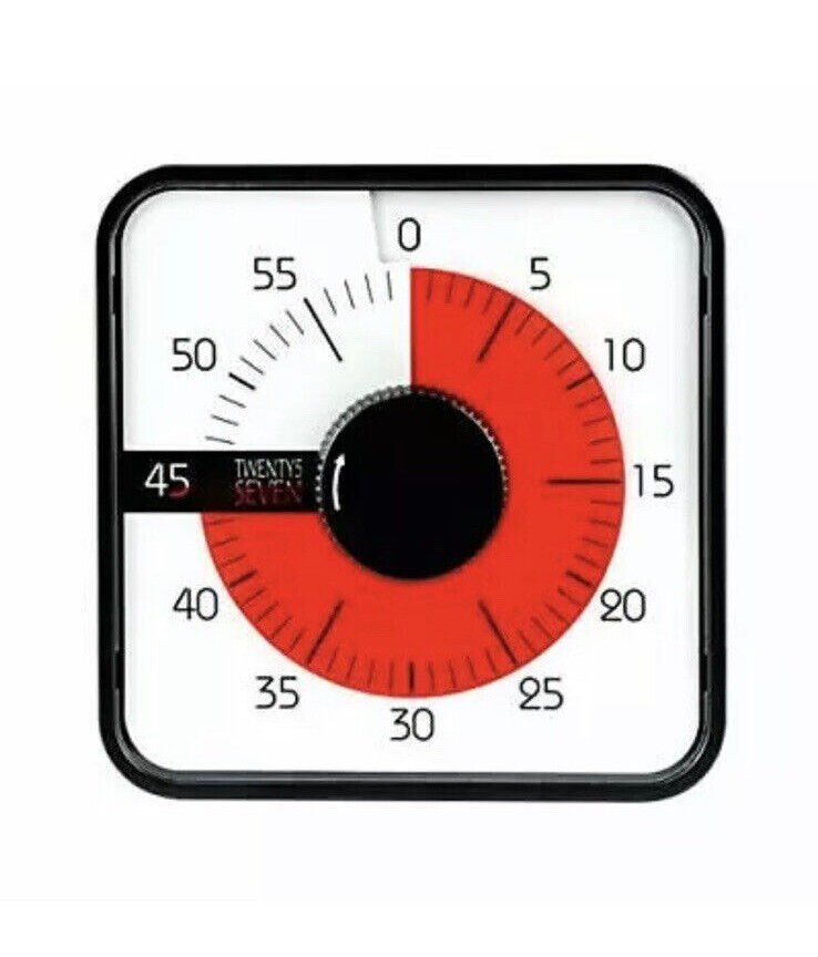 60-Minute Visual Timer | Twenty5 SEVEN disappearing red disk shows time left