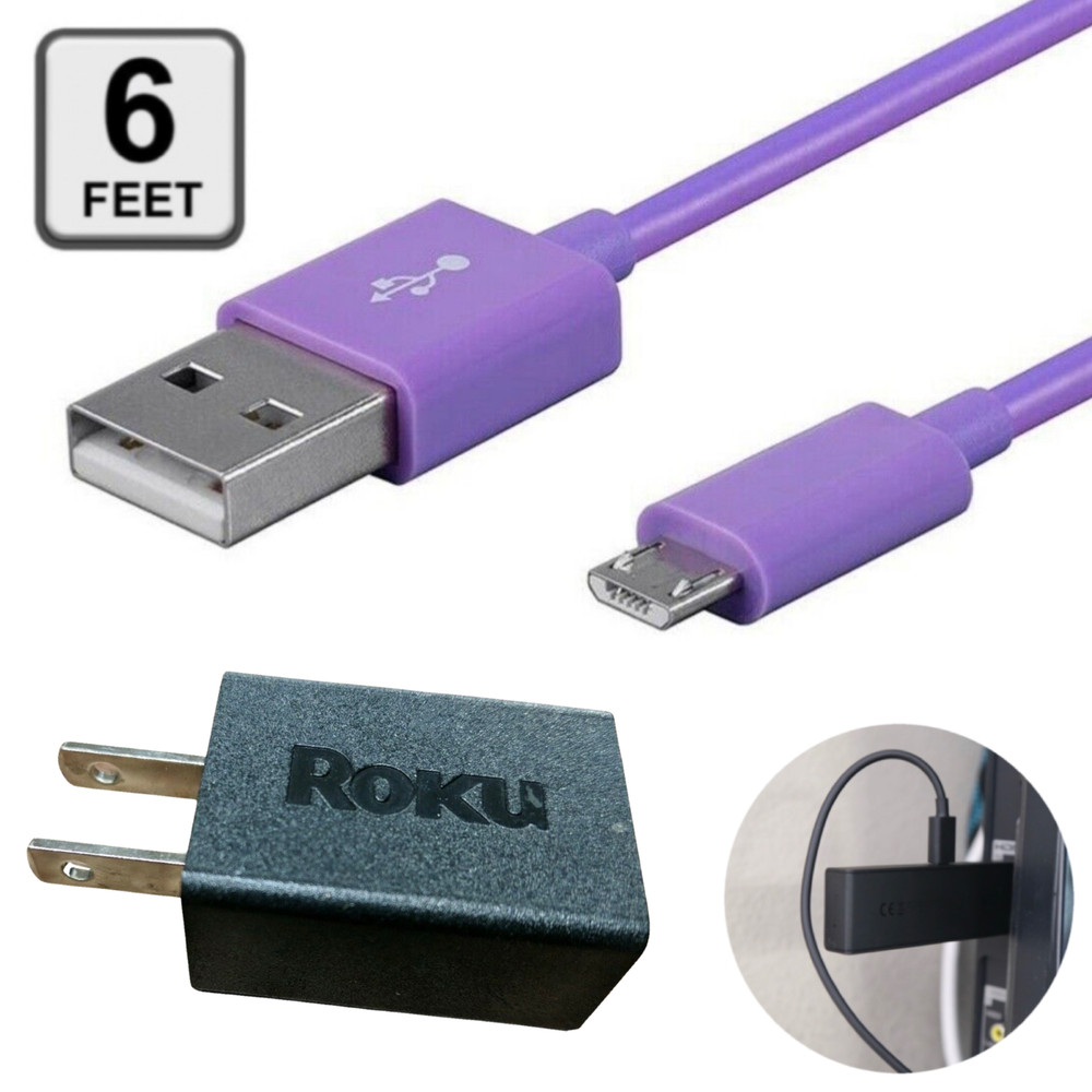 🔌 Power Adapter & 6FT Micro Cable for Roku Express, Roku Sticks & Premier Model