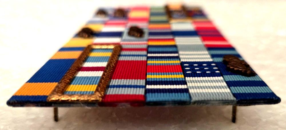Authentic US AIR FORCE CUSTOM MADE RIBBON RACK (18 RIBBONS w/CLUSTERS)