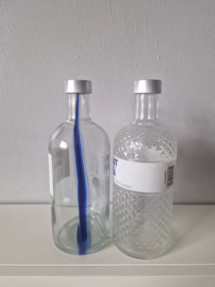 Limited Edition Absolut Originality & Absolut Glimmer 700ml Empty Bottles