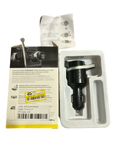 Scosche Bluetooth FM Transmitter Car Charger 12W / 18W Dual USB-A Black