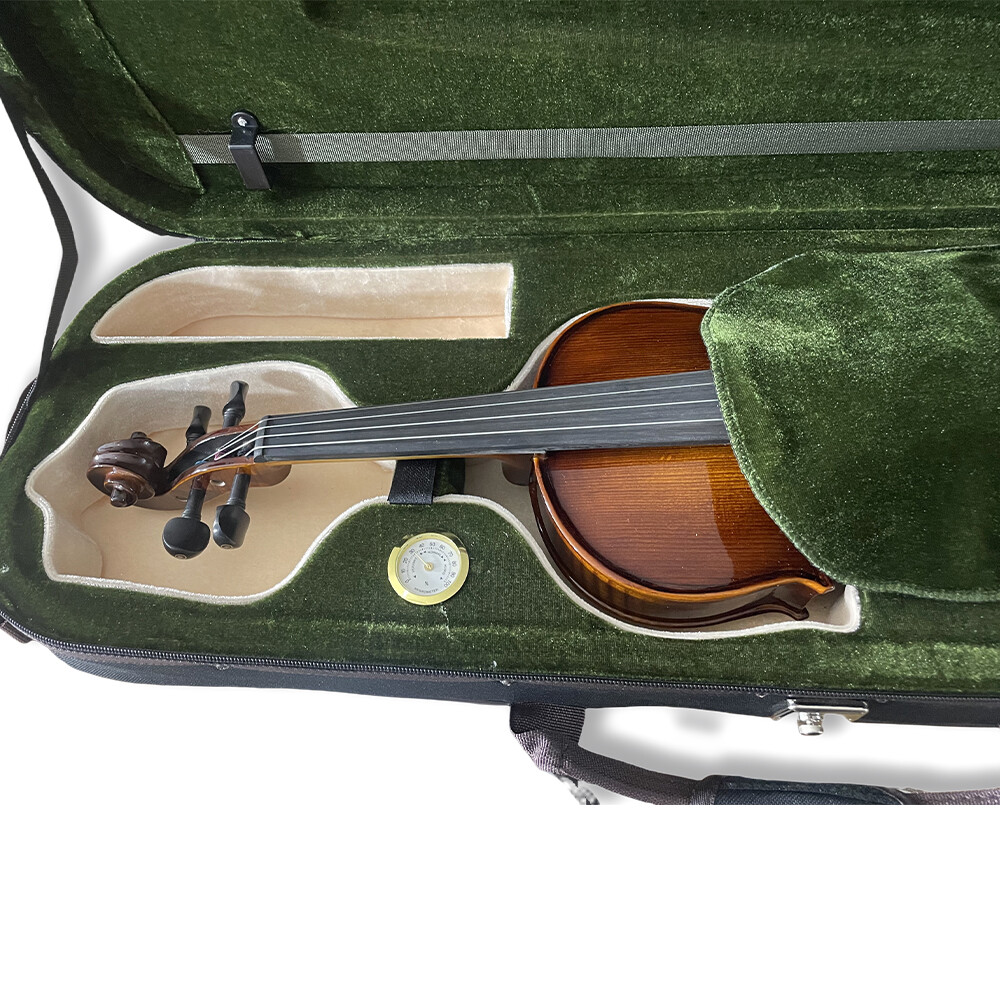 Portable 4 String Violin Kit 4/4 Full Size Solid wood Tiger Pattern With Case