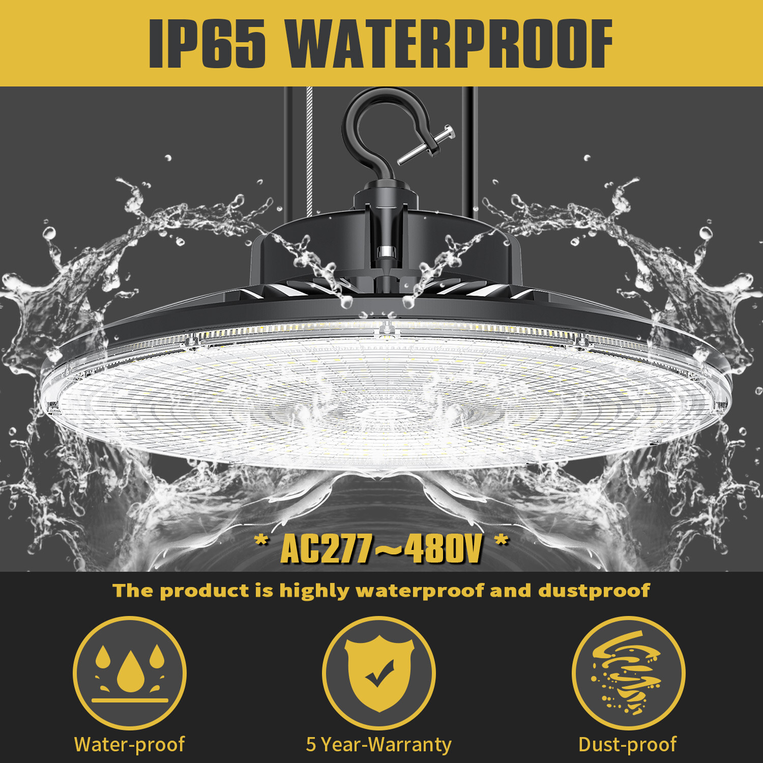 240W 480V UFO LED Shop Lights 5000K High Bay Industrial Lightihng Warehouse Lamp