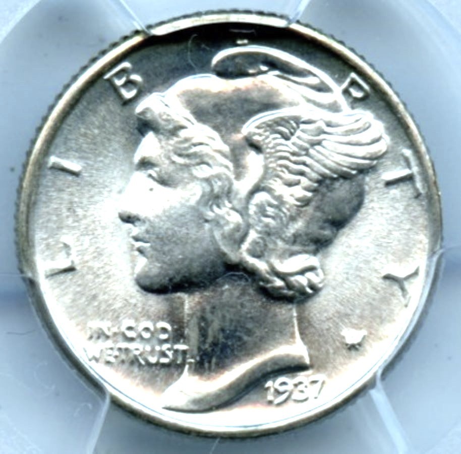 1937 Mercury Dime, PCGS MS67FB