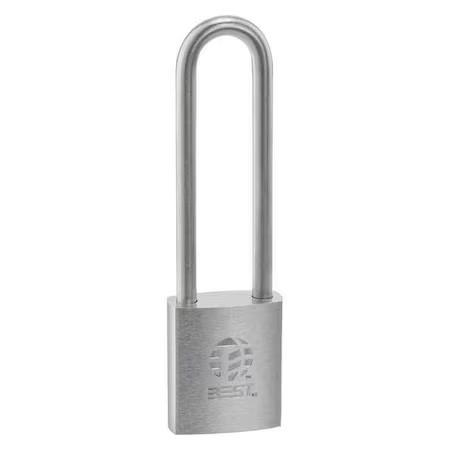 Best 21B782l Keyed Padlock, Coreless, Long Shackle, Rectangular Brass Body,