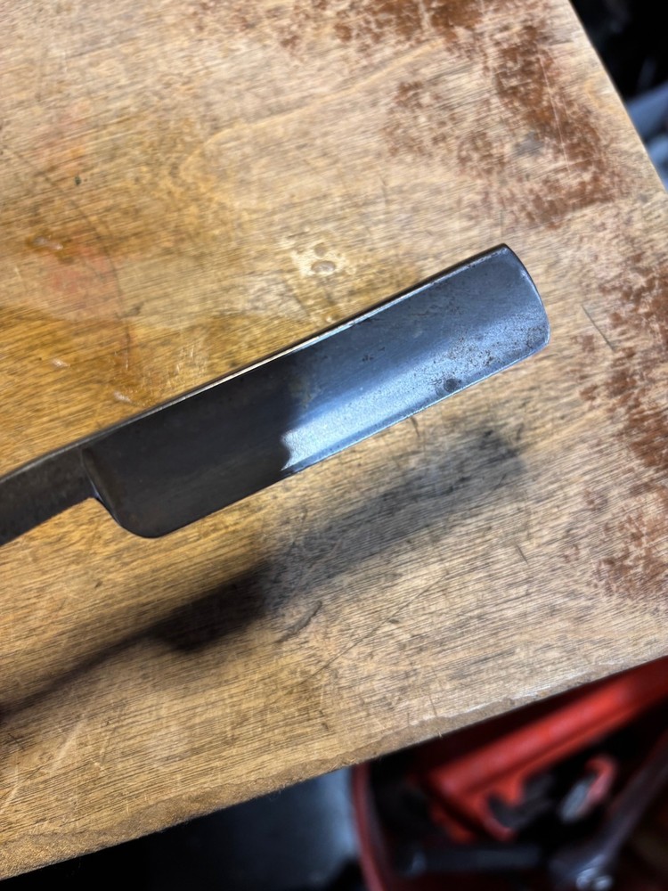 Vintage Unmarked Straight Razor Red Translucent