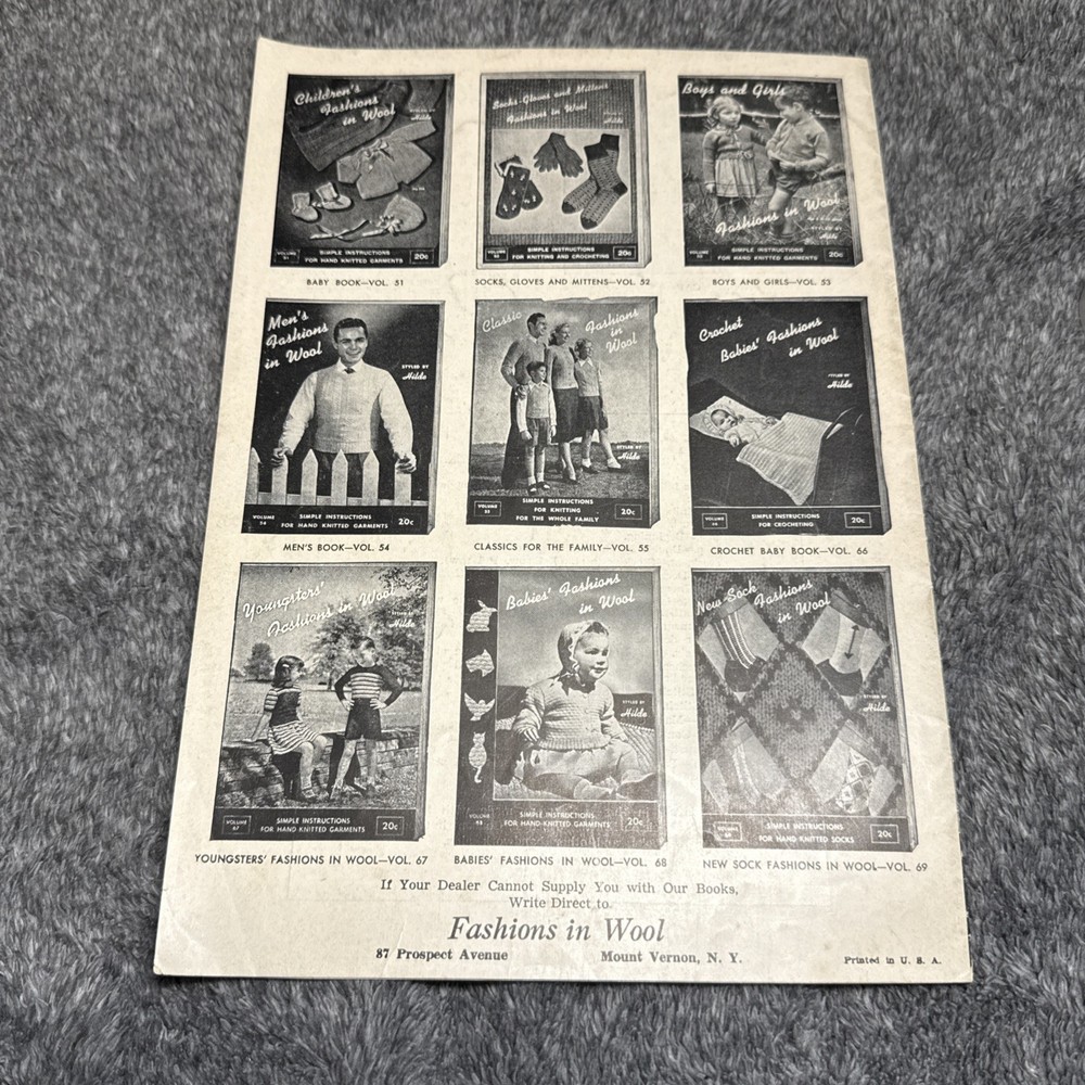 Fashions In Wool By Hilde Fuchs 1952 Knitting Patterns