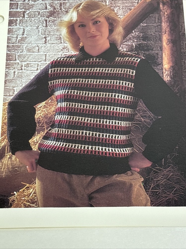 Sweater With Surface Pattern Women's Knitting Pattern Card
