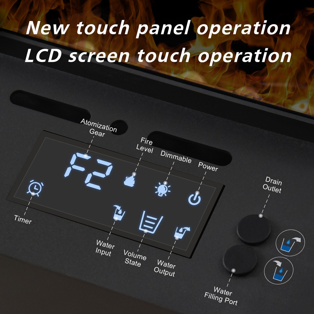 Electric Fireplace,With APP Control，Muticolor&Automatic Water