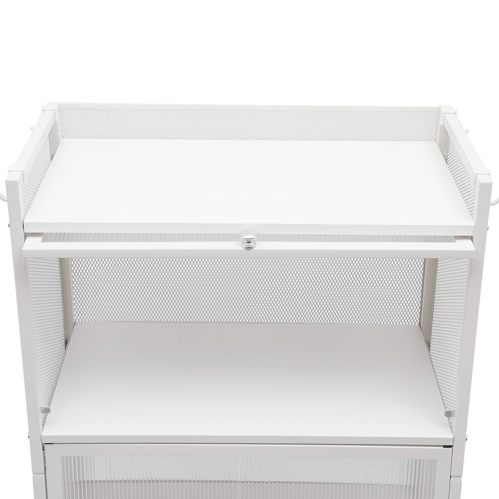 Kitchen Storage Sideboard, Buffet Cabinet with Barn Doors, White