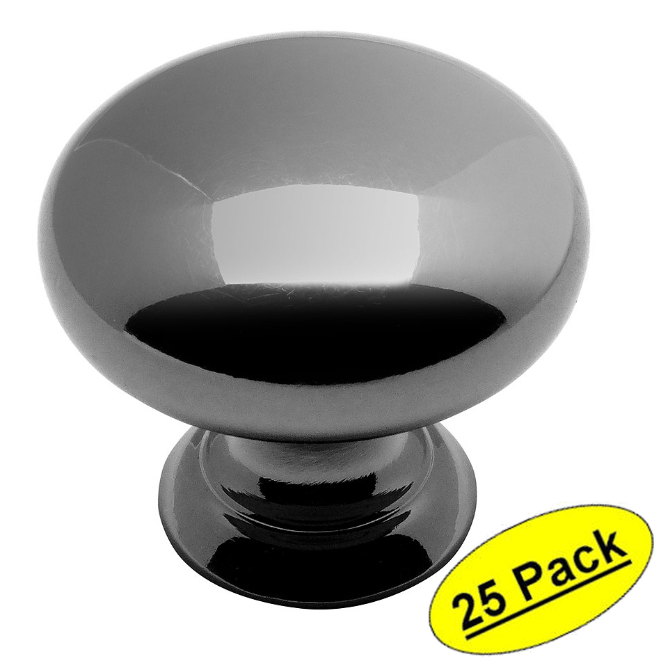 *25 Pack* Cosmas Cabinet Hardware Black Nickel Round Knobs #4950BN