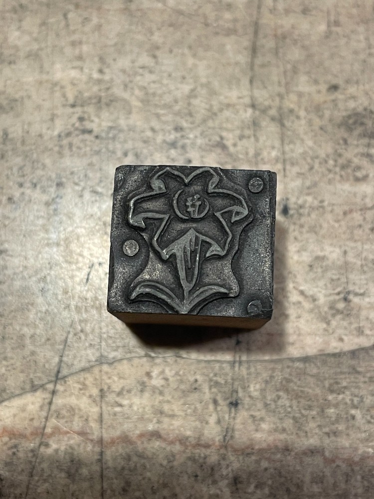 Printing Letterpress Printers Block Small Blooming Flower (1175)