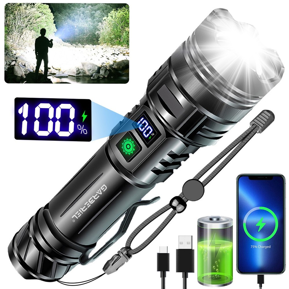 9900000lm LED Super Bright Tactical Flashlight Rechargeable LED Flash Light