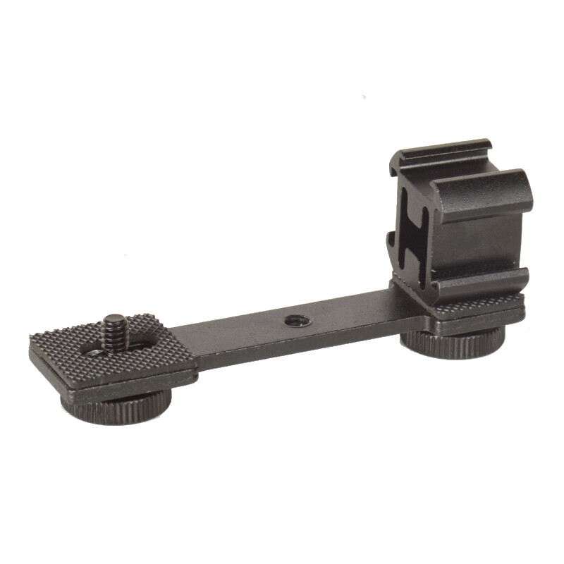 Triple Cold Shoe Mount Extension Flash Bracket Camera Mic Stand Adapter