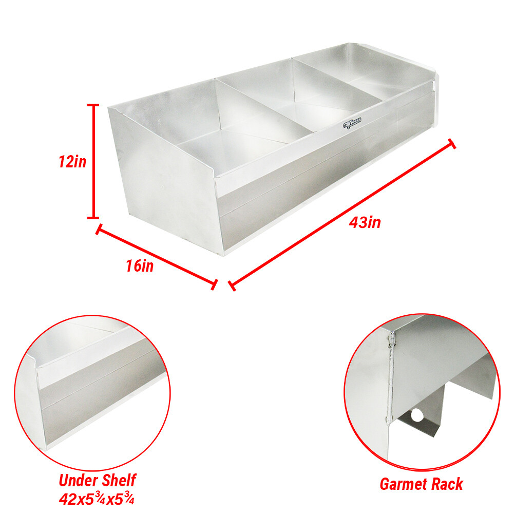 Pit Posse Helmet Bay Storage Holder Rack Aluminum Trailer Organizer- USA made