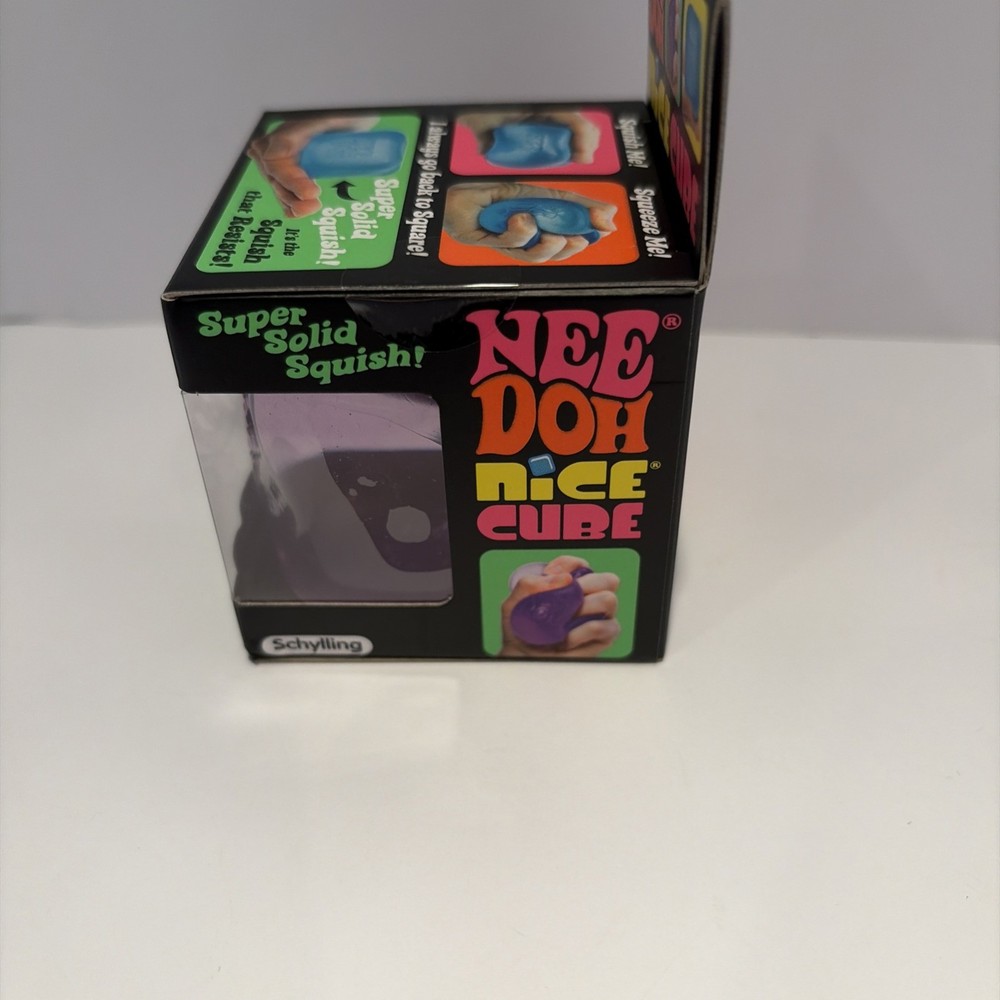 Nee Doh Nice Cube Super Solid Squish! Purple New Factory Sealed