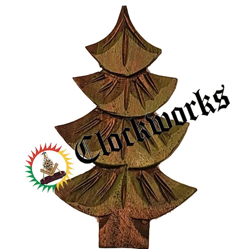 Green Hand Carved Cuckoo Clock Tree