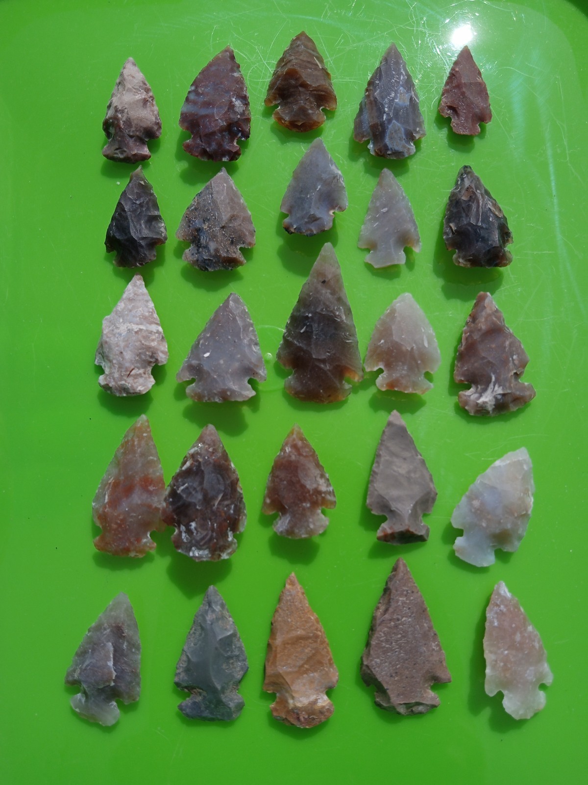 Lot Of 25 Modern Arrowheads! Agates & More! Flintknapping Art. S2