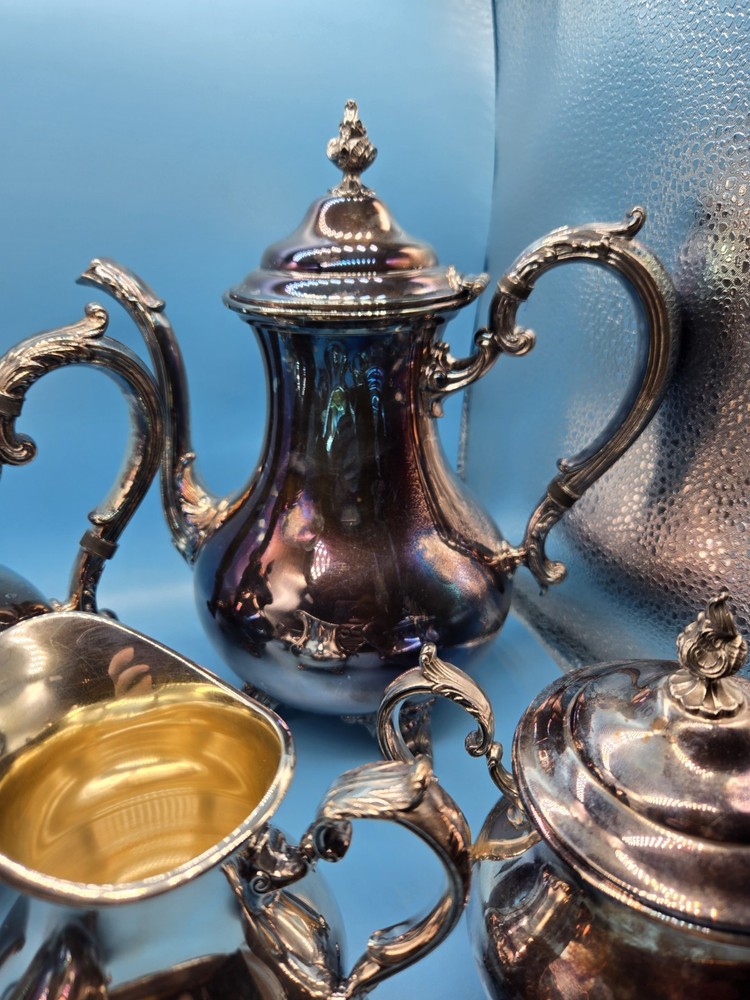 Vtg Gorham 1900-1940 Duchess 5-Piece Tea Coffee Service Silverplate Set