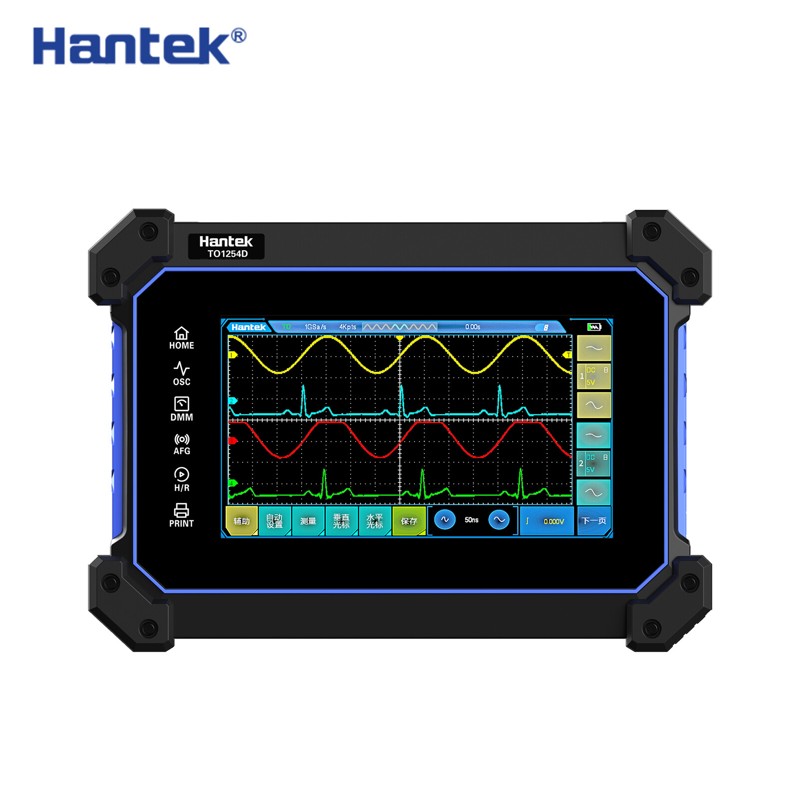 Hantek TO1254D Multi-functional Full Touch Screen Oscilloscope 250MHz 4CH AWG