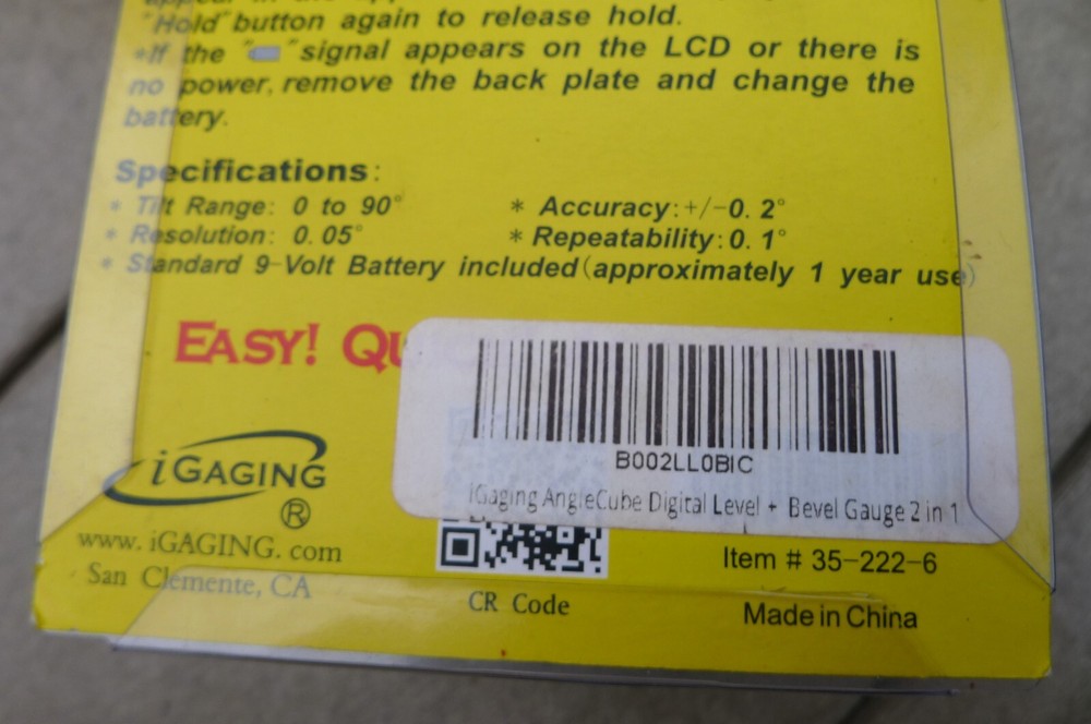 IGAGING ANGLE CUBE, DIGITAL LEVEL-BEVEL GAUGE